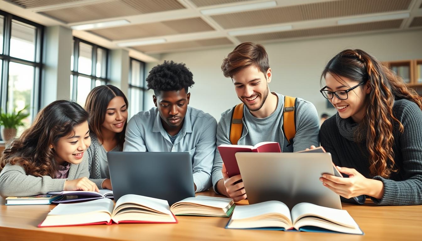 Student using a study guide to organize academic notes